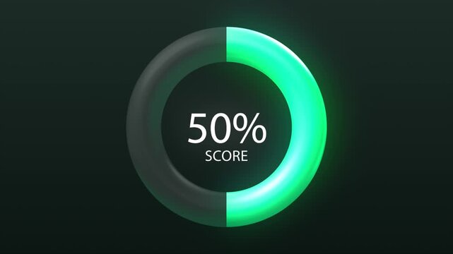 Fresh Mint Green Eighty-Five Percent Performance Score Gauge