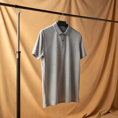 Modern Lifestyle Gray Polo Shirt Mockup – Elevated Studio Display