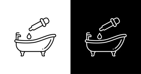 Bath Oil White Icon Set Design