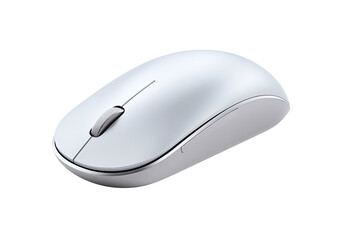 Sleek, white computer mouse angled against a black background