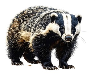 Detailed Studio Illustration European Badger