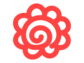 手書きの赤色のシンプルで可愛い花丸のアイコン