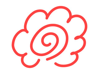 手書きの赤色のシンプルで可愛い花丸のイラスト