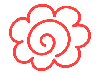 手書きの赤色のシンプルで可愛い花丸のイラスト