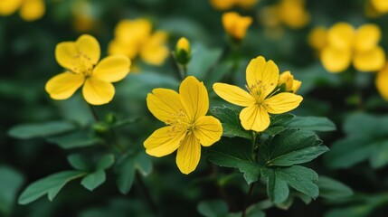 Obraz premium Bright Yellow Flowers in Garden Bloom