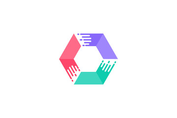 Hexagonal Tech Logo vector design