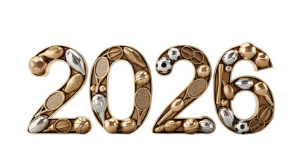 Obraz premium The Year 2026 Crafted in Ornate Style.