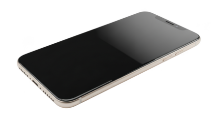 Modern smartphone isolated on transparent background studio shot