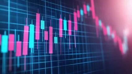 Colorful Candlestick Chart Background for Financial Data Analysis and Stock Market Trading Strategies 4k video footage - Powered by Adobe