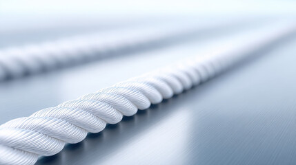 Industrial steel cable close up with metallic texture and soft focus creating calm and precise atmosphere