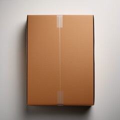 A photo of long cardboard, with white plain background, for mockup