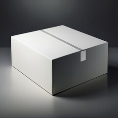 A photo of white carton box, with white plain background, for mockup