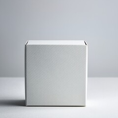 A photo of white box, with white plain background, for mockup