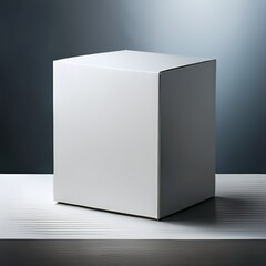 A photo of white carton box, with white plain background, for mockup