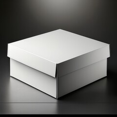 A photo of white carton box, with white plain background, for mockup