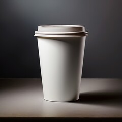 A photo of white carton cup, with white plain background, for mockup
