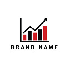 Bar graph rising arrow chart growth