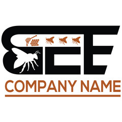 Bee honeycomb honey dipper company name insect