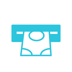 Deposit icon. Isolated on white. Blue icon