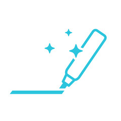 Permanent glitter marker icon. Isolated on white background. Blue icon