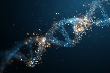 Exploring the Intricate Structure of a DNA Molecule with Glowing Particles