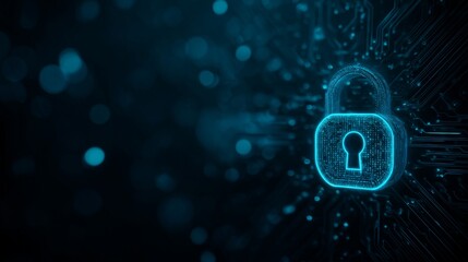 Digital Lock Representing Cybersecurity and Data Protection