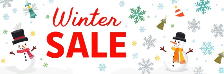 Exciting christmas sale banner for winter discounts on holiday items in festive environment