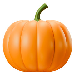 Pumpkin Fruit Vegetable Decoration for Thanksgiving, Halloween, and Autumn Harvest. Organic Food for Nutrition, Sustainability, Eco Friendly, and Product Mockup Concept, 3d illustration.