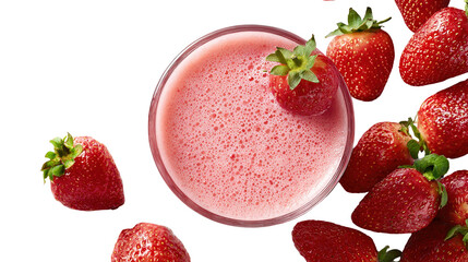 Fresh strawberry with spiral splash juice