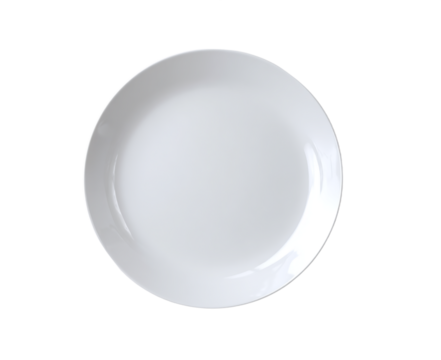 Isolated White Ceramic Plate on Transparent Background Clean and Minimalist Design For Culinary Presentation Studio Shot, PNG