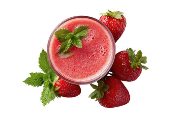 Fresh strawberry with spiral splash juice