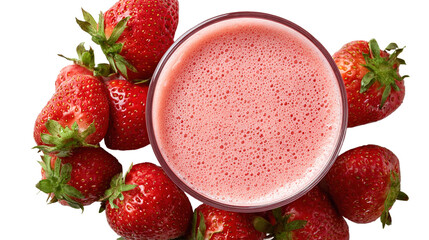 Fresh strawberry with spiral splash juice