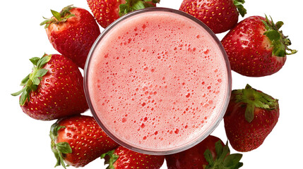 Fresh strawberry with spiral splash juice