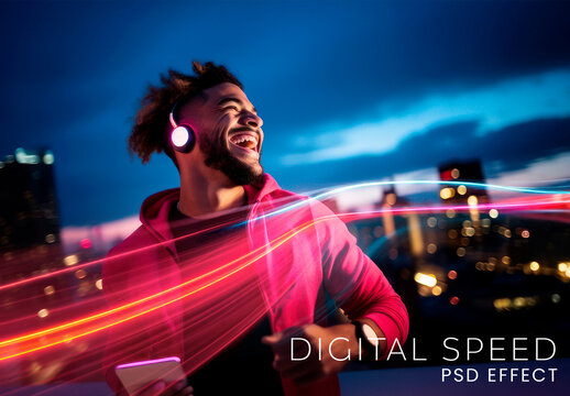 Digital Speed PSD Editable Photo Effect