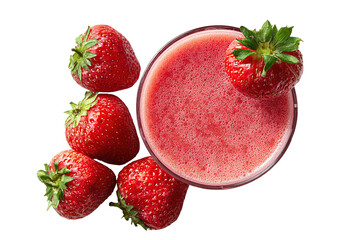 Fresh strawberry with spiral splash juice