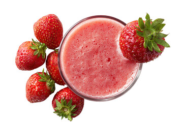 Fresh strawberry with spiral splash juice