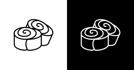 Cinnamon Roll White Icon Set Design