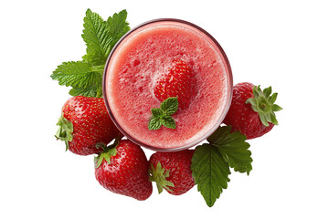 Fresh strawberry with spiral splash juice