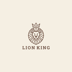 Obraz premium Lion king logo style icon design template vector illustration