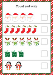 christmas worksheet with cute icon design