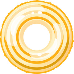 Concentric Yellow Rings With Golden Glow and Bright Highlights Against Transparent Background Abstract Circle Shape