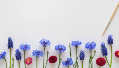 Artistic Flat Lay of Flowers 
