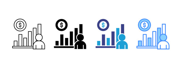 Growth  icon set multiple style collection