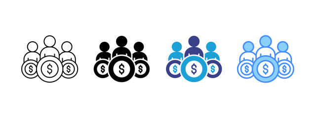 Investor icon set multiple style collection