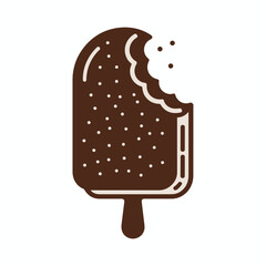 Bitten chocolate ice cream bar with sprinkles