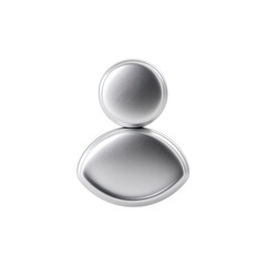 Metallic User Icon with Brushed Metal Texture on Black Background, Person Symbol isolate on transparent background PNG