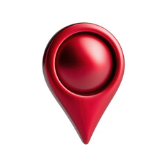 Shiny Red Map Pointer Icon Isolated on Black Background, Location Pin Symbol, Navigation Marker isolate on transparent background PNG