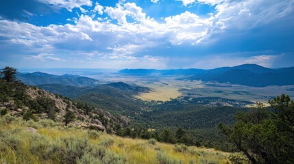 Naklejka premium High Desert Valley View From Mountain Peak