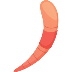 Pink And Orange Segmented Worm Shape Illustration With Transparent Background