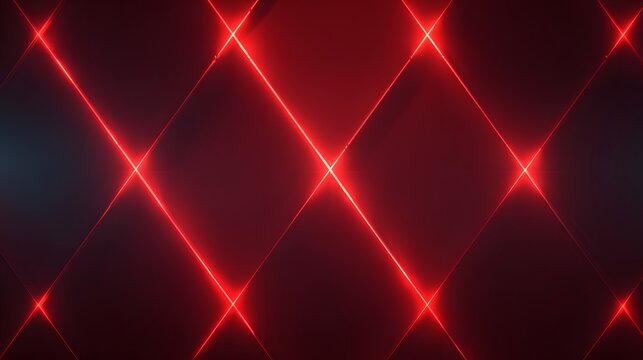Glowing red neon lines intersect creating a repeating diamond lattice pattern against a dark background.